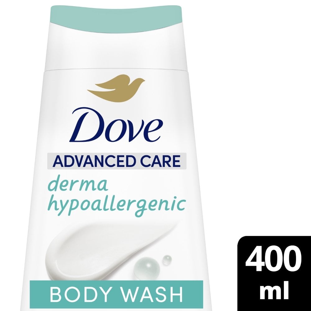 Dove Advanced Care Derma Hypoallergenic Fragrance-Free Body Wash 400ml