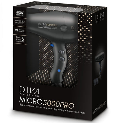 Diva Pro Micro 5000 Pro Hair Dryer Black