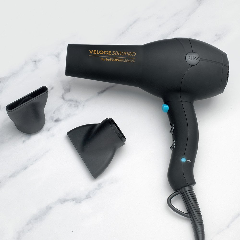 Diva Pro Veloce 3800 Pro Hair Dryer Black