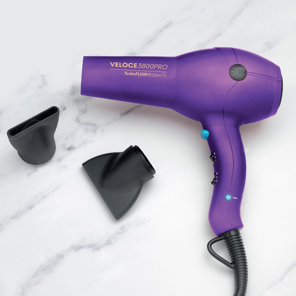Diva Pro Veloce 3800 Pro Hair Dryer Purple