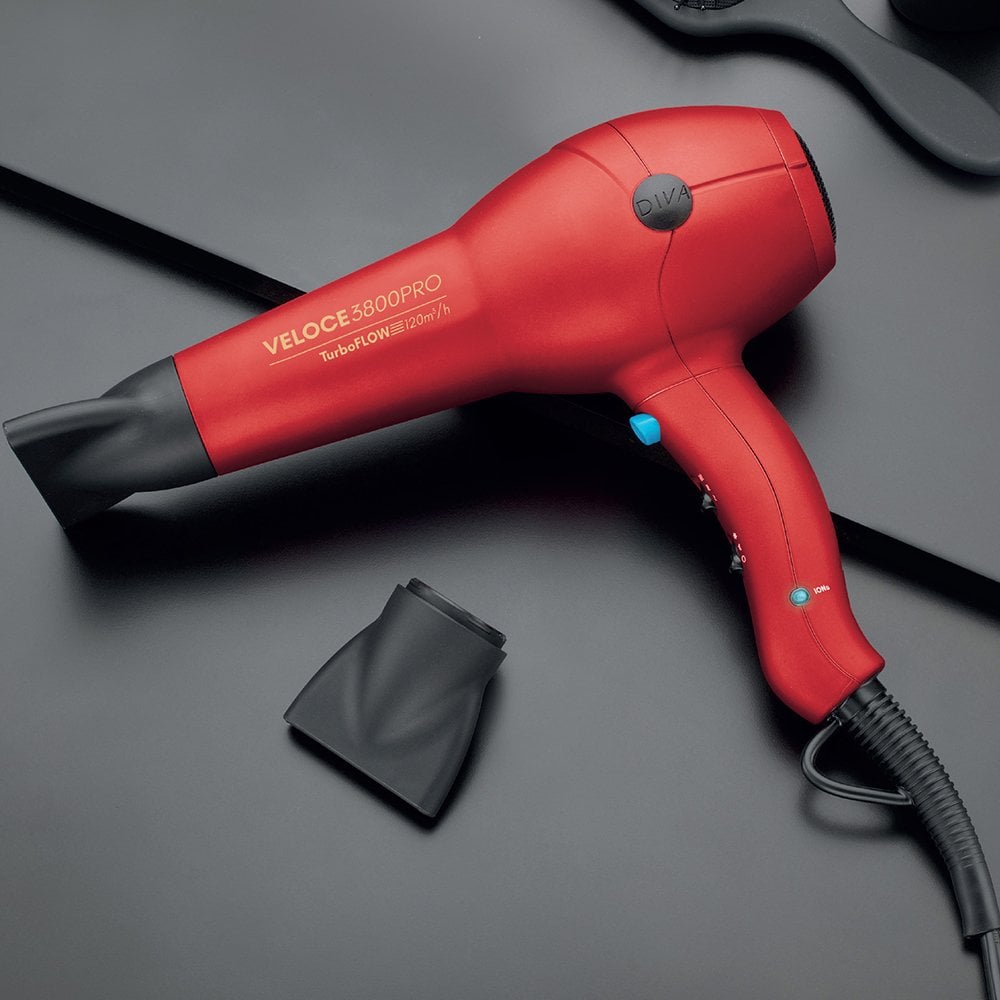 Diva Pro Veloce 3800 Pro Hair Dryer Red