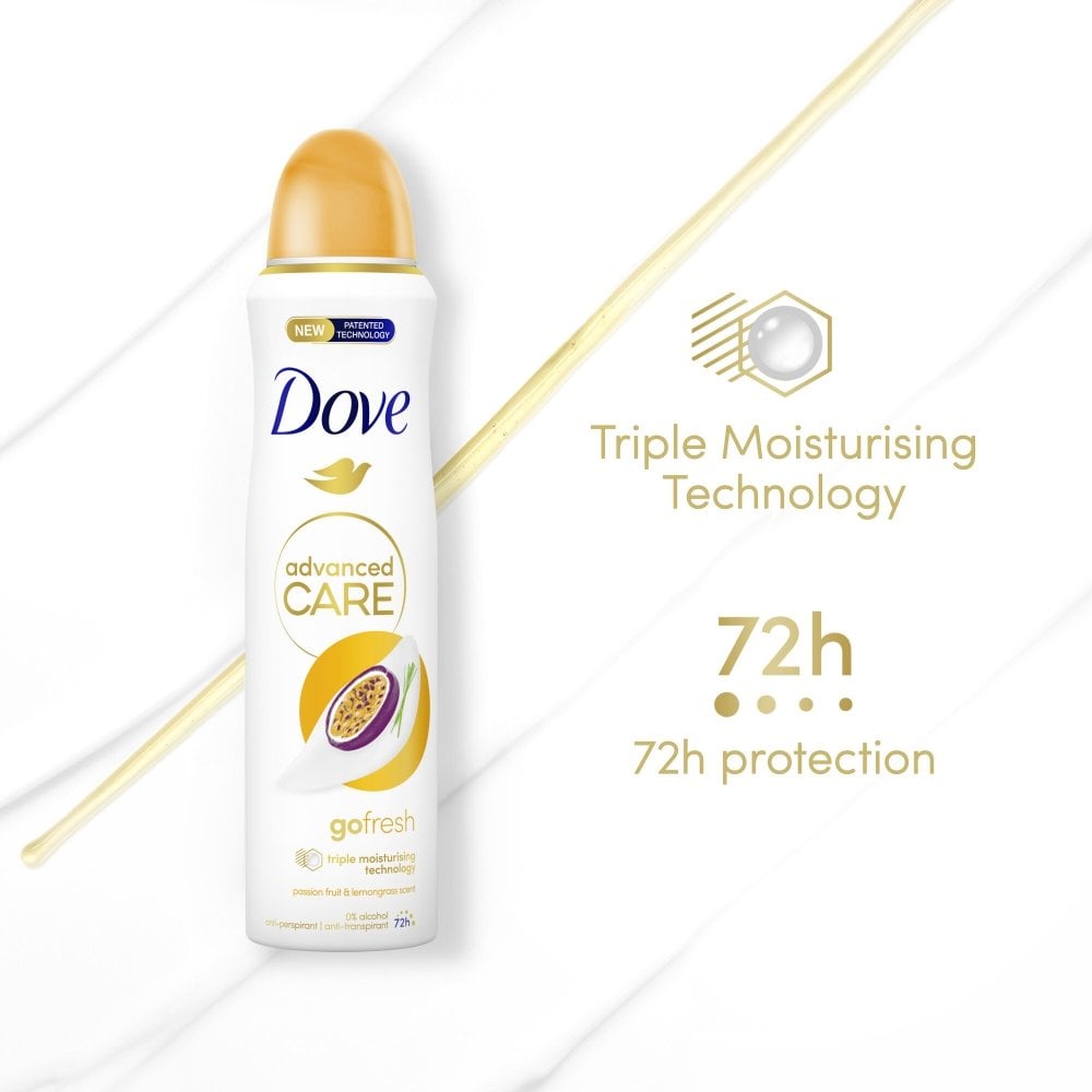 Dove Advanced Care 72h Go Fresh Passion Fruit & Lemongrass Anti-Perspirant Deodorant Spray 200ml
