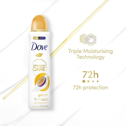 Dove Advanced Care 72h Go Fresh Passion Fruit & Lemongrass Anti-Perspirant Deodorant Spray 200ml