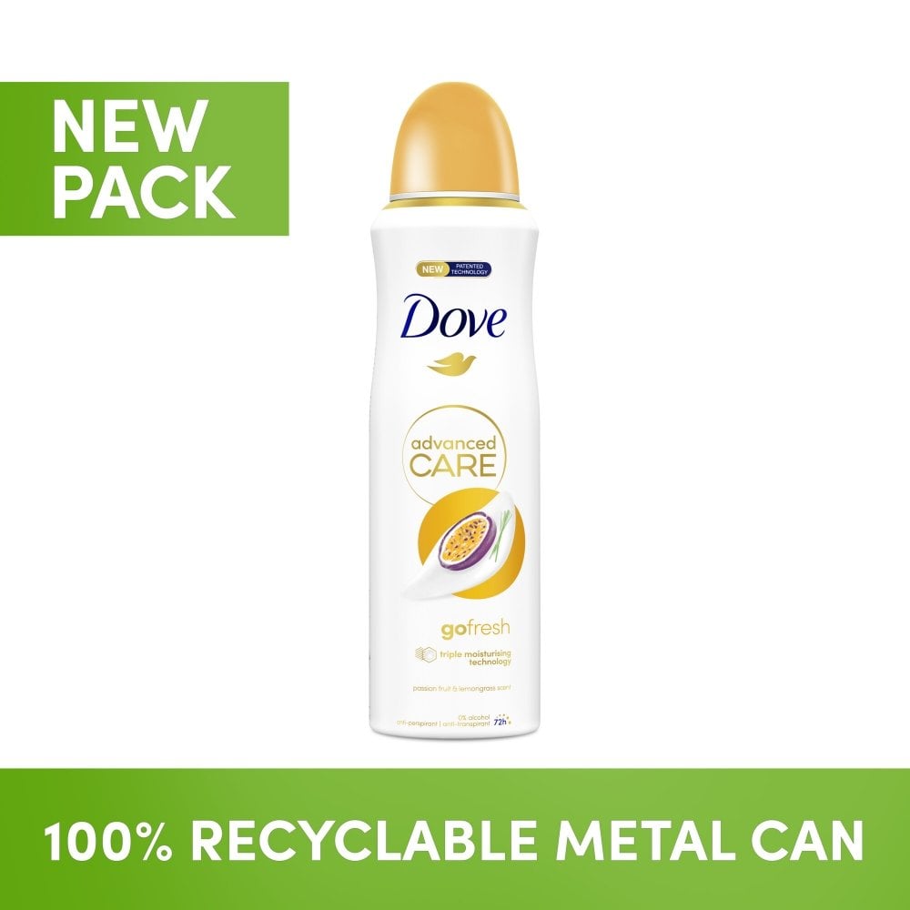 Dove Advanced Care 72h Go Fresh Passion Fruit & Lemongrass Anti-Perspirant Deodorant Spray 200ml