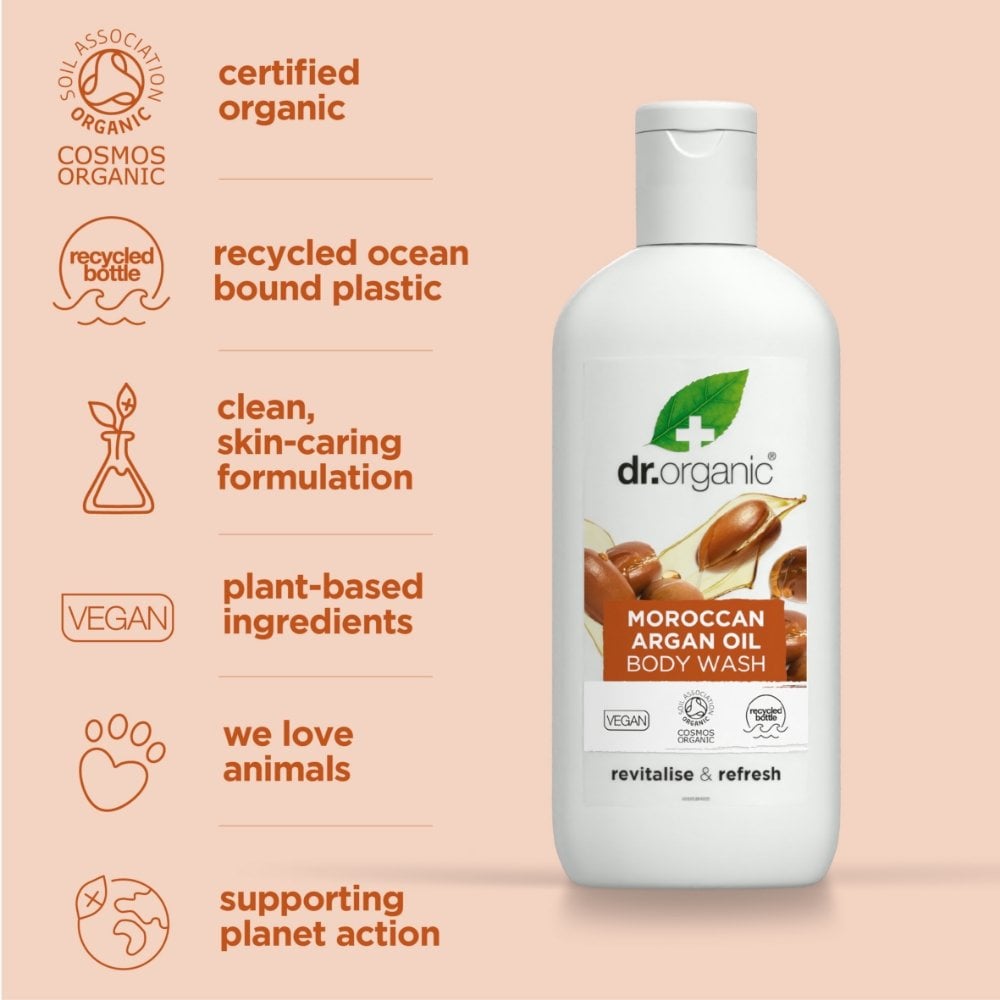 Dr. Organic Moroccan Argan Oil Body Wash Skin 250ml