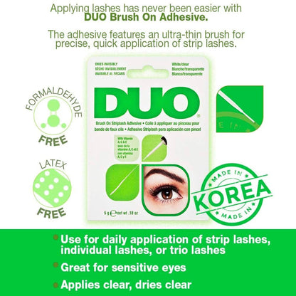 Duo Eyelash Glue Brush On Striplash Adhesive White/Clear 5g