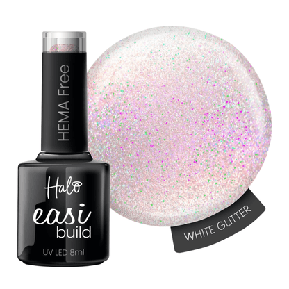 Halo EasiBuild Brush On Builder Gel White Glitter 8ml