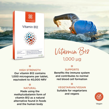 Healthspan Easy-to-Swallow Vitamin B12 1000ug 240 tablets