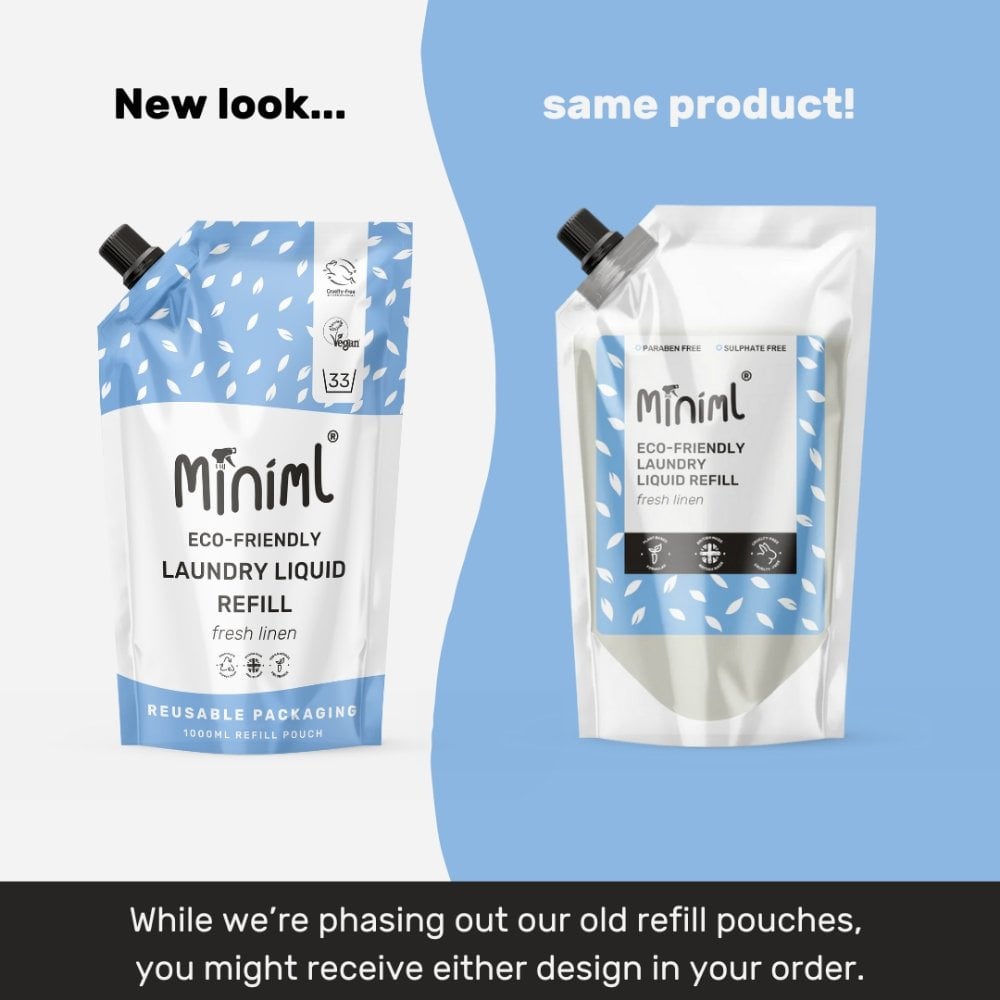 Miniml Non-Bio Laundry Liquid Fresh Linen Pouch 1000ml