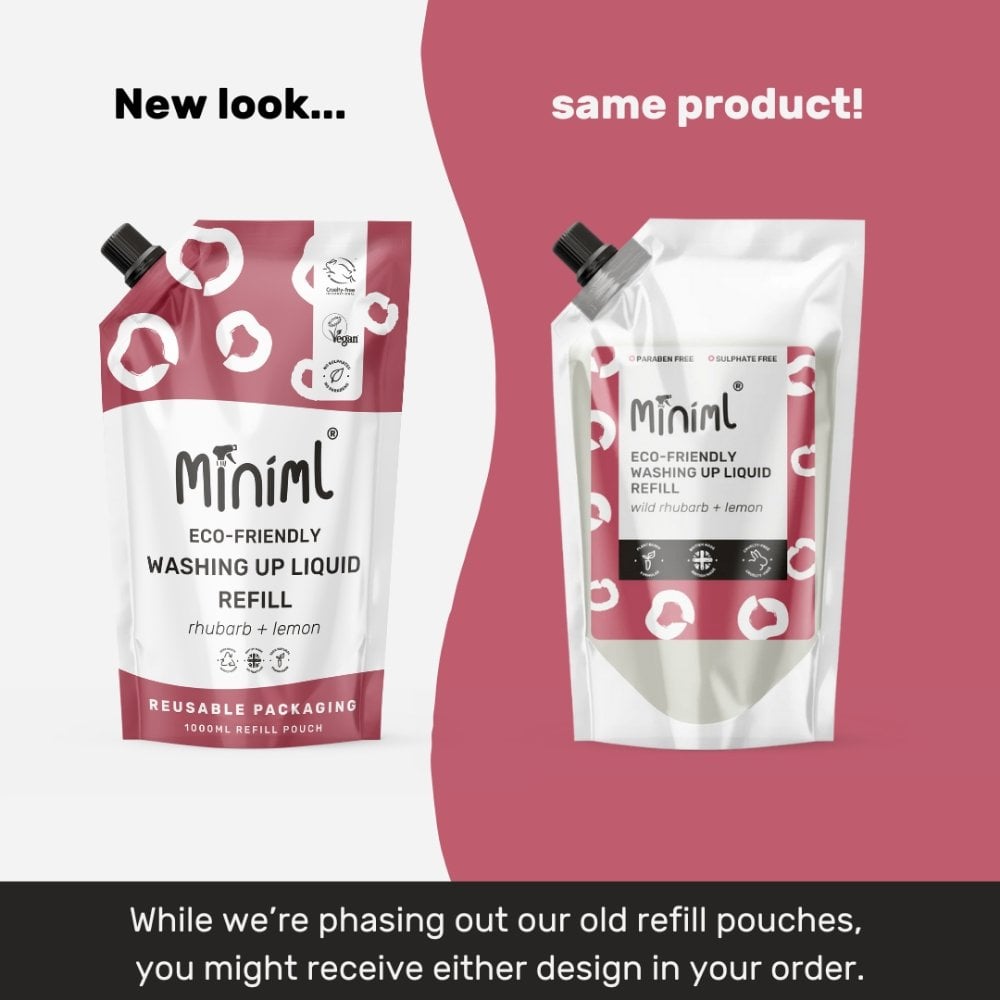 Miniml Washing Up Liquid Wild Rhubarb & Lemon Refill Pouch 1000ml