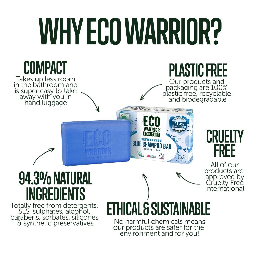 Eco Warrior Colour Edit Blue Hair Shampoo Bar 100g