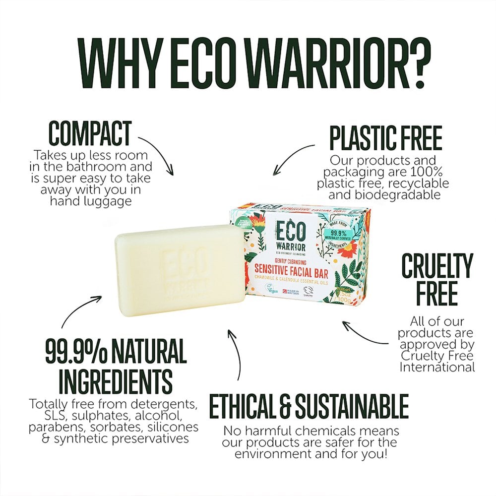 Eco Warrior Gently Cleansing Sensitive Facial Bar 100g