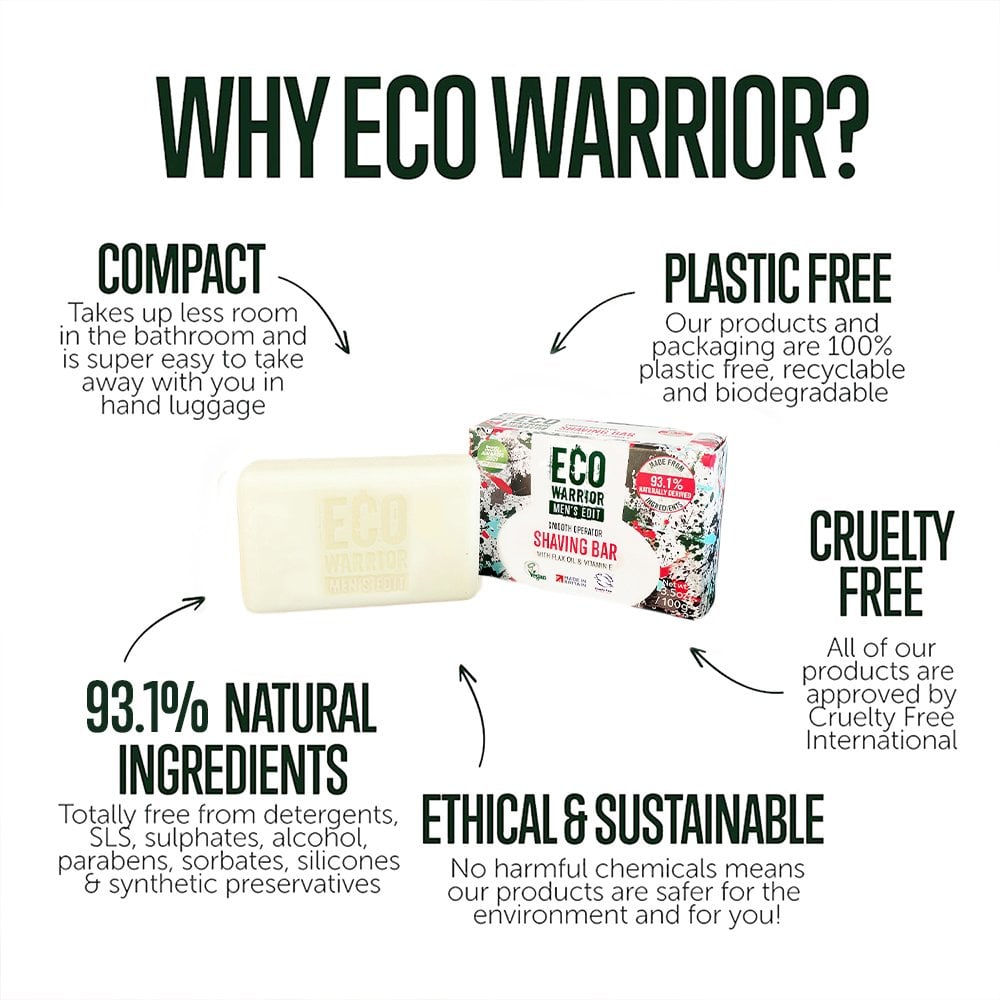 Eco Warrior Men's Edit Smooth Operator Shaving Bar 100g