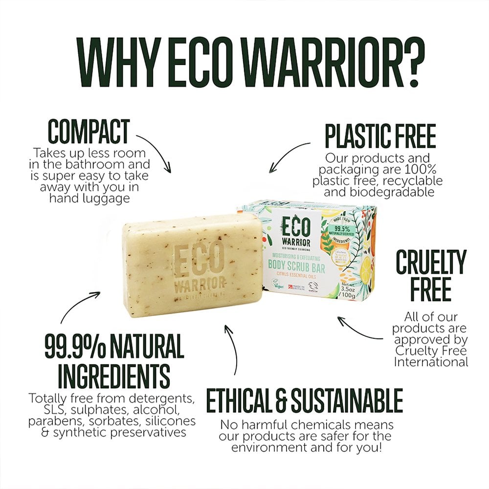 Eco Warrior Moisturising & Exfoliating Body Scrub Bar 100g