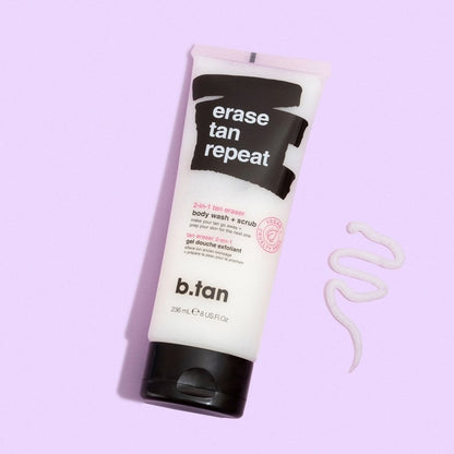 b.tan Erase Tan Repeat 2-in-1 Tan Eraser Body Wash & Scrub 236ml