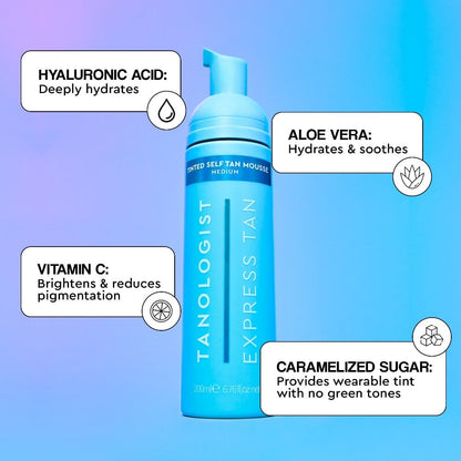 Tanologist Express Tan Tinted Self-Tan Mousse Medium 200ml