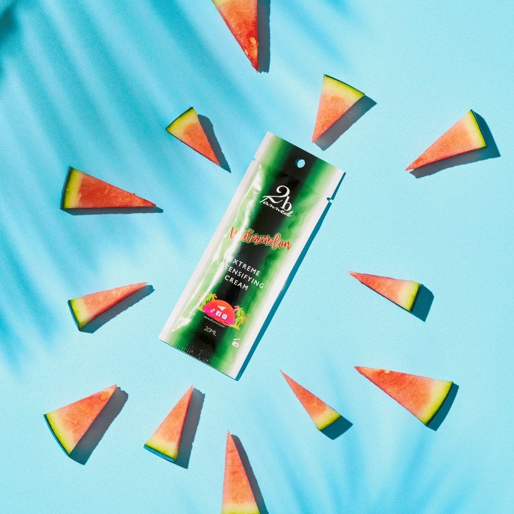 2BTanned Extreme Intensifying Cream Watermelon Tanning Accelerator Travel-Size Sachet 3 x 20ml