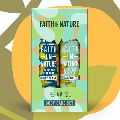 Faith In Nature Grapefruit & Orange Hand & Body Care Gift Set 2 x 400ml