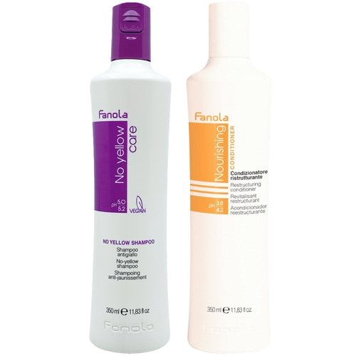 Fanola No Yellow Shampoo & Nourishing Restructuring Conditioner Twin 2 x 350ml
