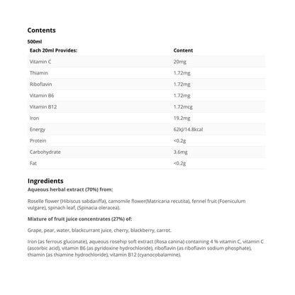 Floradix Floravital Liquid Iron and Vitamin Formula 500ml