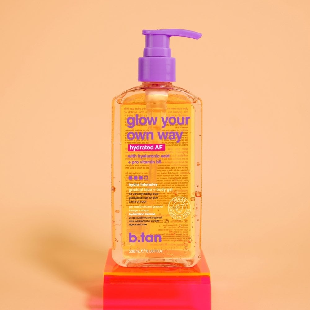 b.tan Glow Your Own Way Hydrated AF Face & Body Gradual Self Tan Gel 256ml