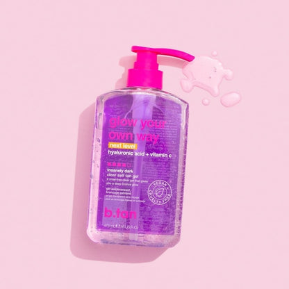 b.tan Glow Your Own Way Next Level Clear Self Tan Gel Insanely Dark 437ml