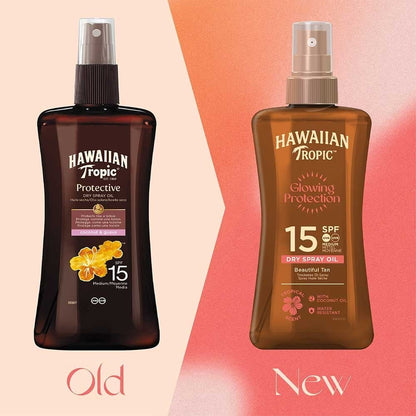 Hawaiian Tropic Glowing Protection Dry Oil Spray SPF15 200ml