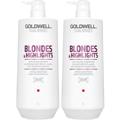 Goldwell DualSenses Blonde & Highlights Anti-Yellow Shampoo & Conditioner Twin 2 x 1000ml