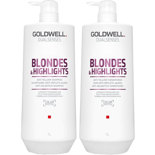 Goldwell DualSenses Blonde & Highlights Anti-Yellow Shampoo & Conditioner Twin 2 x 1000ml