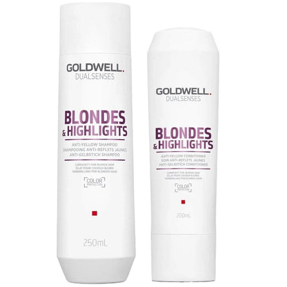 Goldwell DualSenses Blondes & Highlights Anti-Yellow Shampoo 250ml & Conditioner 200ml Twin