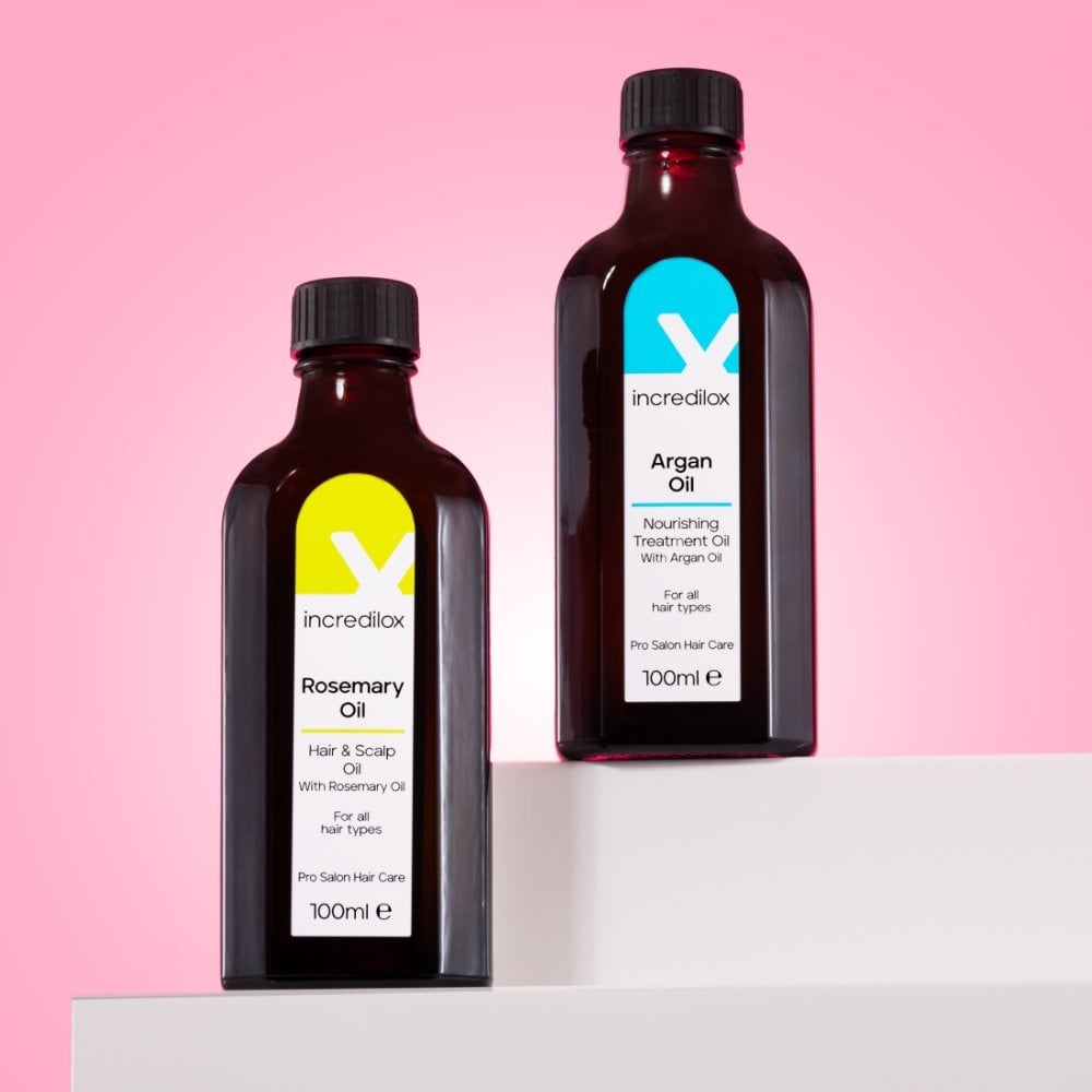 Incredilox Hair & Scalp Rosemary Oil 100ml & Nourishing Argan Treatment Oil 100ml Twin