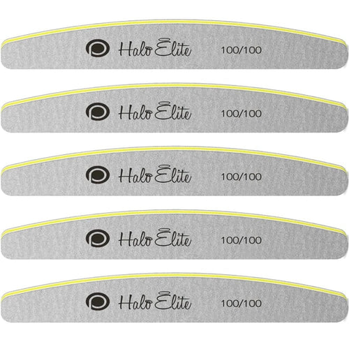 Halo Elite Half-Moon Files 100/100 Grit 5 Pack