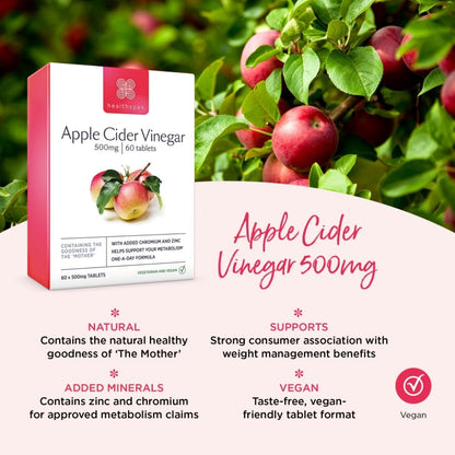 Healthspan Apple Cider Vinegar 500mg 60 Tablets