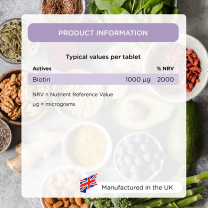 Healthspan Biotin 1,000µg Hair & Skin Support 6 Month Supply