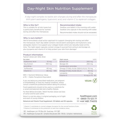 Healthspan Day-Night Skin Nutrition Supplement 1 Month Supply