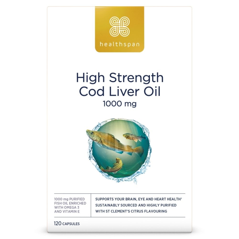 Healthspan High Strength Omega 3 Cod Liver Oil 1000mg 120 Capsules
