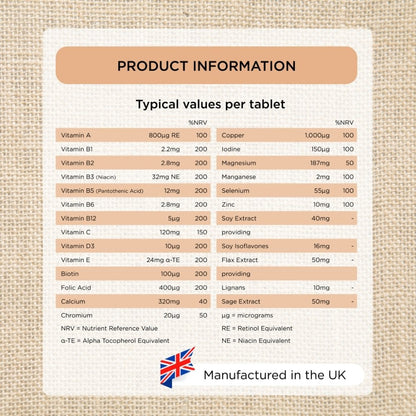 Healthspan Menoserene Soy Isoflavones, Flaxseed & Sage Nutritional Support for Mature Women 60 Day Supply