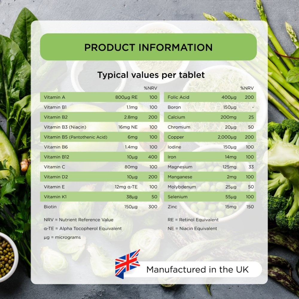 Healthspan MultiVitality Vegetarian & Vegan Multivitamin 120 Tablets