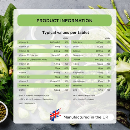 Healthspan MultiVitality Vegetarian & Vegan Multivitamin 120 Tablets