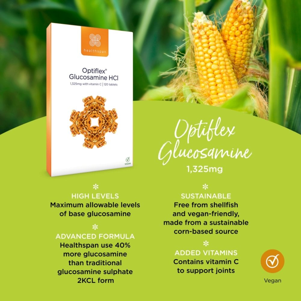 Healthspan Optiflex Glucosamine HCI 1325mg with Vitamin C 120 Tablets