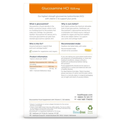 Healthspan Optiflex Glucosamine HCI 1325mg with Vitamin C 120 Tablets