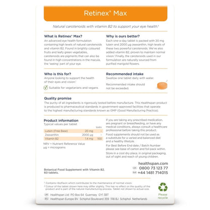 Healthspan Retinex Max 60 Tablets