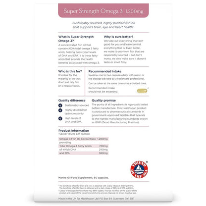 Healthspan Super Strength Omega 3 1200mg 60 Capsules