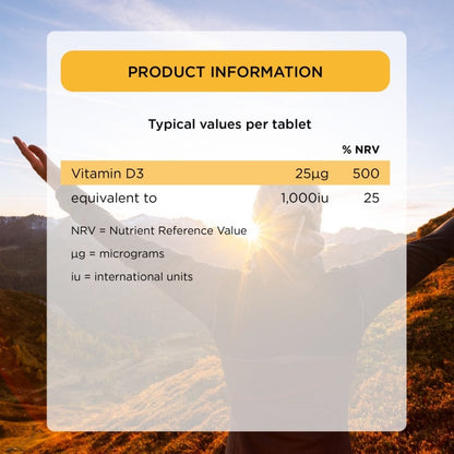 Healthspan Super Strength Vitamin D3 25µg 60 Tablets