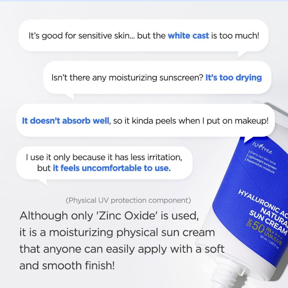 Isntree Hyaluronic Acid Natural Sun Cream PA++++ SPF50+ 50ml