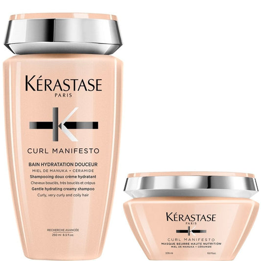 Kérastase Curly Manifesto Bain Hydration Gentle Hydrating Creamy Shampoo 250ml & Mask 200ml Twin