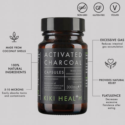 Kiki Health Activated Charcoal 50 Vegicaps