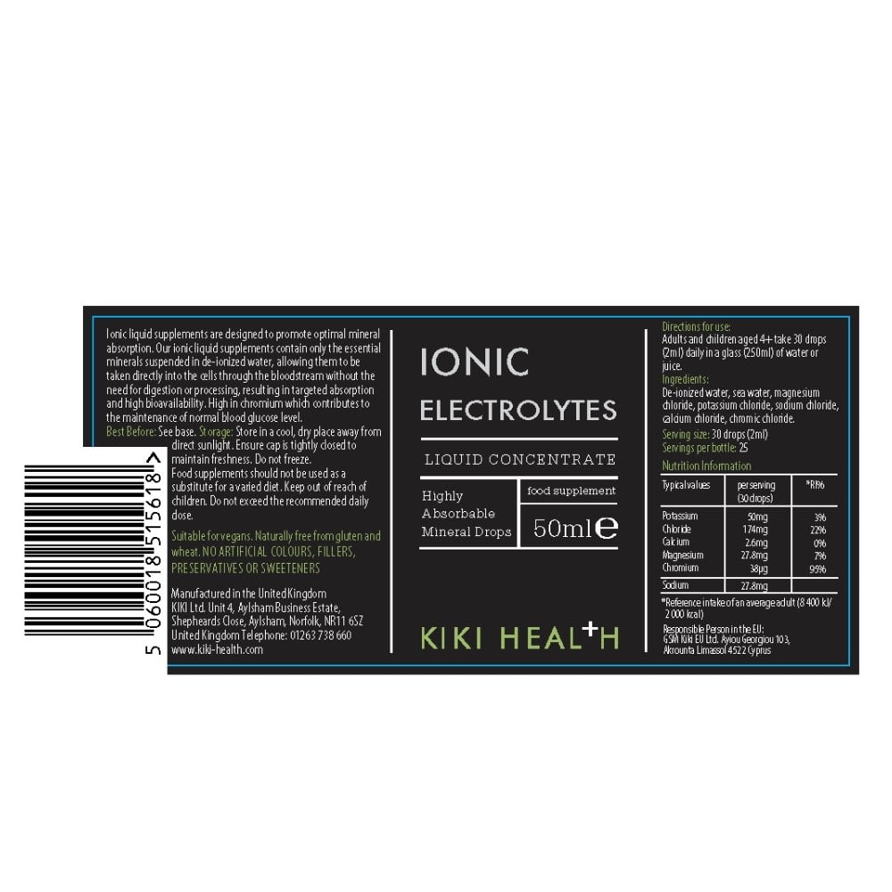 Kiki Health Ionic Electrolytes Liquid Concentrate 50ml