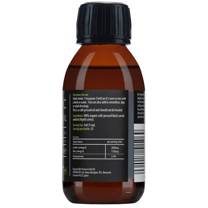 Kiki Health Organic Cold Pressed Virgin Black Seed Oil with 2.4% Thymoquinone 125ml
