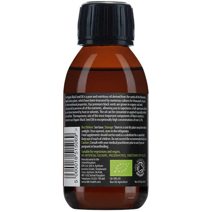 Kiki Health Organic Cold Pressed Virgin Black Seed Oil with 2.4% Thymoquinone 125ml